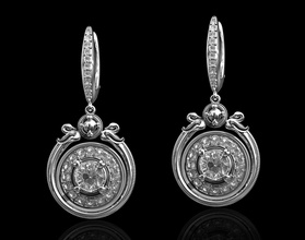 swan earrings gems jewelry 3d printable stl earring gold silver platinum gem gemstones women fashion classic diamond 3d print model - Mito3D