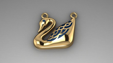 Kuğu kolye takı swan kuş altın Gümüş yazdırılabilir sterling mücevher düğün platin 3d print model - Mito3D