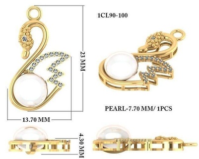 swan pendant 3dm 1render detail jewellery printable diamond gold silver wedding jewel sterling white bird brilliant platinum precious necklace pendants jewelry 3d print model - Mito3D