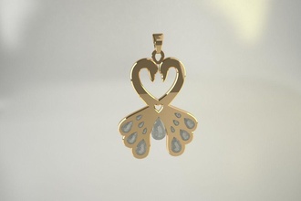 swan pendant pear cut diamond jewelry necklace jewellerychallenge pendants printable 3d print model - Mito3D
