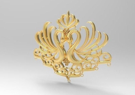 cigno pendente gioielleria oro argento stampabile design gemma arte lusso decorazione ciondoli 3d print model - Mito3D