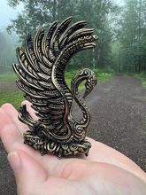 swan print bronze in hand of person sculpture nature art ancient culture statue decor biomechanical sculptures 3d print model - Mito3D