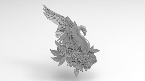 swan relief beauty bird river elegant 3d devine holy pure organic model fashion 3d print model - Mito3D