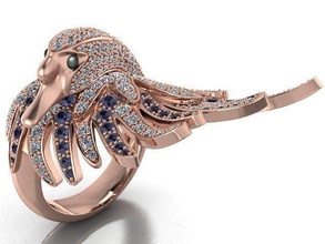 cisne anillo oro plata humano mujer Moda diamante imprimible primavera flor naturaleza diseño diseñador lujo acero platino hermoso brillante historia belleza joyería joya anillos 3d print model - Mito3D