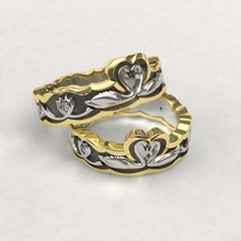 cigni nozze bande originale design autori lealtà dedizione felicità uccelli tenerezza cura coppia gioielleria anelli fedeltà foto cigno 3d print model - Mito3D