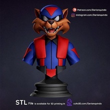 swat kats - razor cartoon character toy animal fantasy animatedseries 90s toon 3dmodel collectible readytoprint sculpture bust games toys cats 3d print model - Mito3D