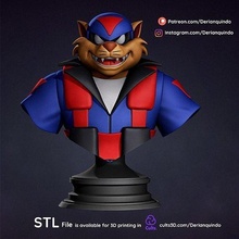 swat kats - t-bone cartoon character toy animal fantasy animatedseries 90s toon fun 3dmodel collectible readytoprint sculpture bust games toys 3d print model - Mito3D