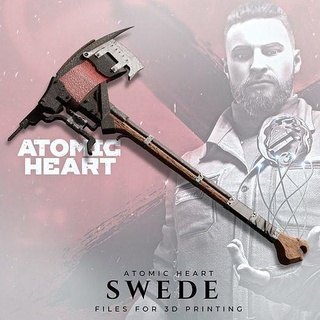 swede axe atomic heart axe weapon scifi urss comunist prop cosplay atomic heart atomicheart melee bladed weapon game videogame dystopia ai revolt hobby diy hobby diy  3d print model - Mito3D
