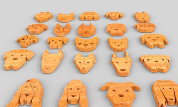 tatlı köpek yüzler kırbaç yavrusu bulldog cihuahua hayvan tazı çoban labrador altın av köpeği dalmaçyalı husky kaniş atlama doğurmak memeli oyunlar oyuncaklar 3d print model - Mito3D