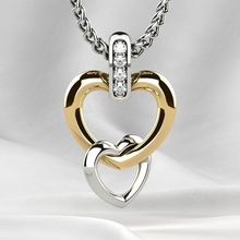 sweet hearts gold pendant rhino sekonda printable 3dprint heart valentine jewel jewelry golden necklace diamonds gems fashion pendants 3d print model - Mito3D