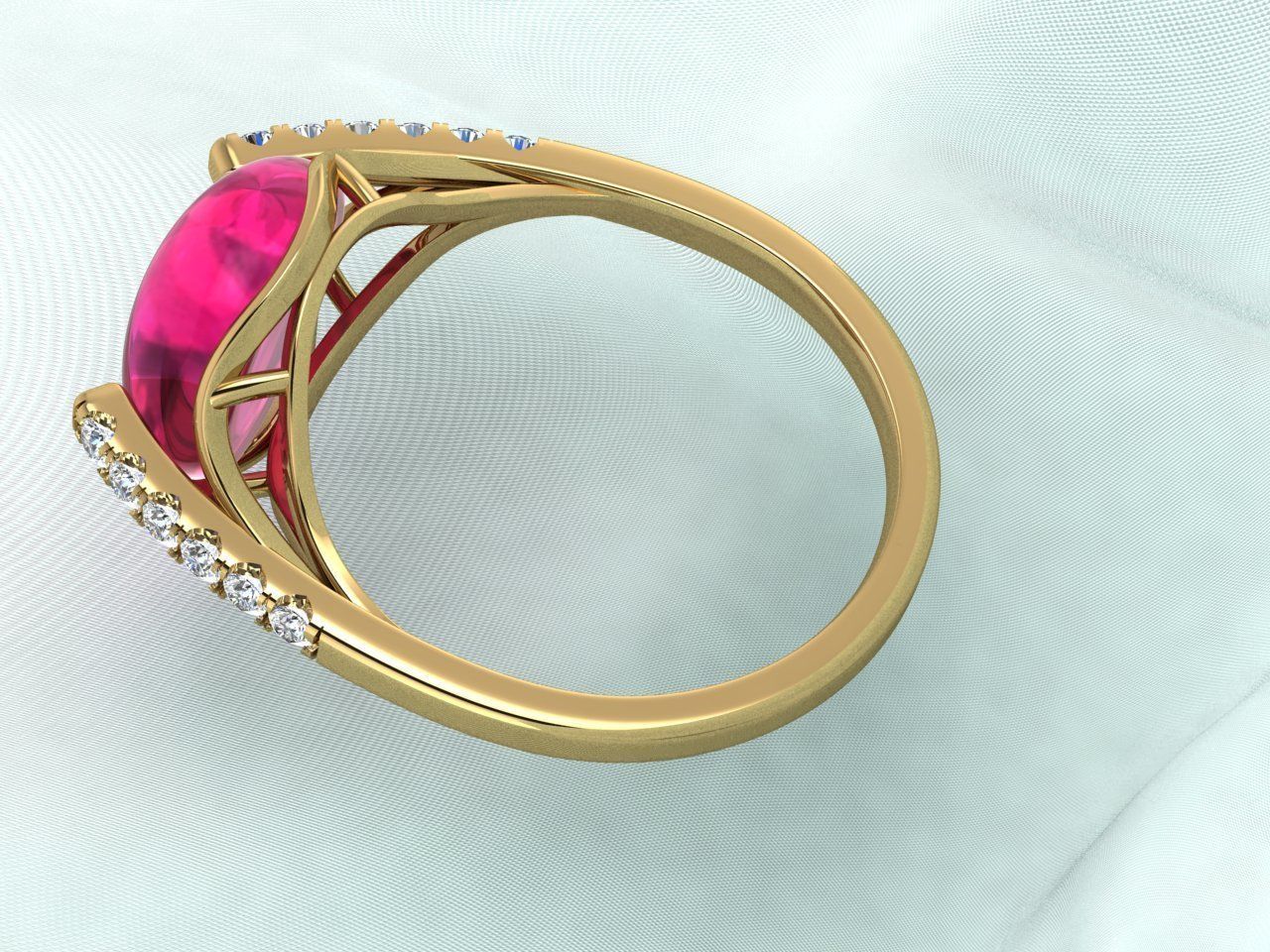 sweet ruby ring jewelry jewel cheap 3d file gemvision rings 3D print model - Mito3D