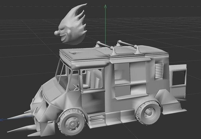 sweettooth tm2012 twisted metal vehicle combat car wheels clown tm twistedmetal truck ice cream games toys 3D print model - Mito3D