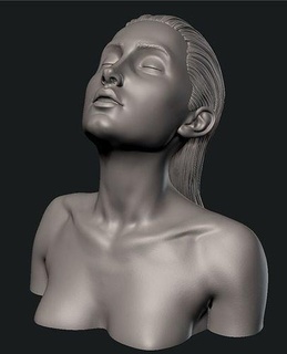 nager fille buste nageuse femme personnage humain corps beauté visage belle mer océan femelle anatomie océanique impression imprimable 3d art sculptures 3d print model - Mito3D