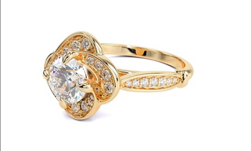Strudel Heiligenschein Blume Diamant Engagement Ring Gold druckbar Hochzeit cad Mode Schmuck Silber 3d print model - Mito3D