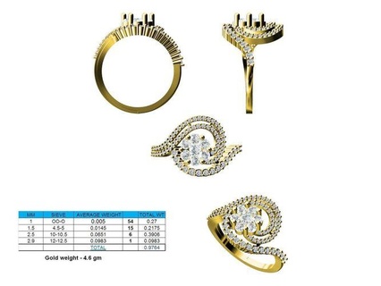 swirl loop gold ring diamonds brilliant cad design detail diamond engagement gem jewel jewellery platinum printable rings silver wedding pentant jewelry 3d print model - Mito3D