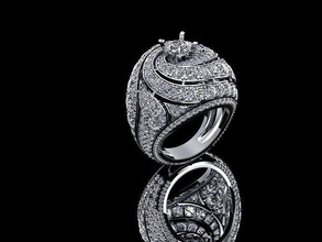 swirl ring brand jewelry luxury platinum diamond gold silver printable gem shining sapphire ruby carat popular beautiful famous gift rings 3d print model - Mito3D