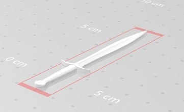 sword on ruler weapon realistic 3d printing battle knife blender metal poly hobby diy 3d print model - Mito3D