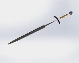 wg 7002 épée acier arme art chevalier fantaisie ornemental ferronnerie déco métal médiéval décoration cosplay rôle jouant jeu loisir diy outils main constructeur 3d print model - Mito3D