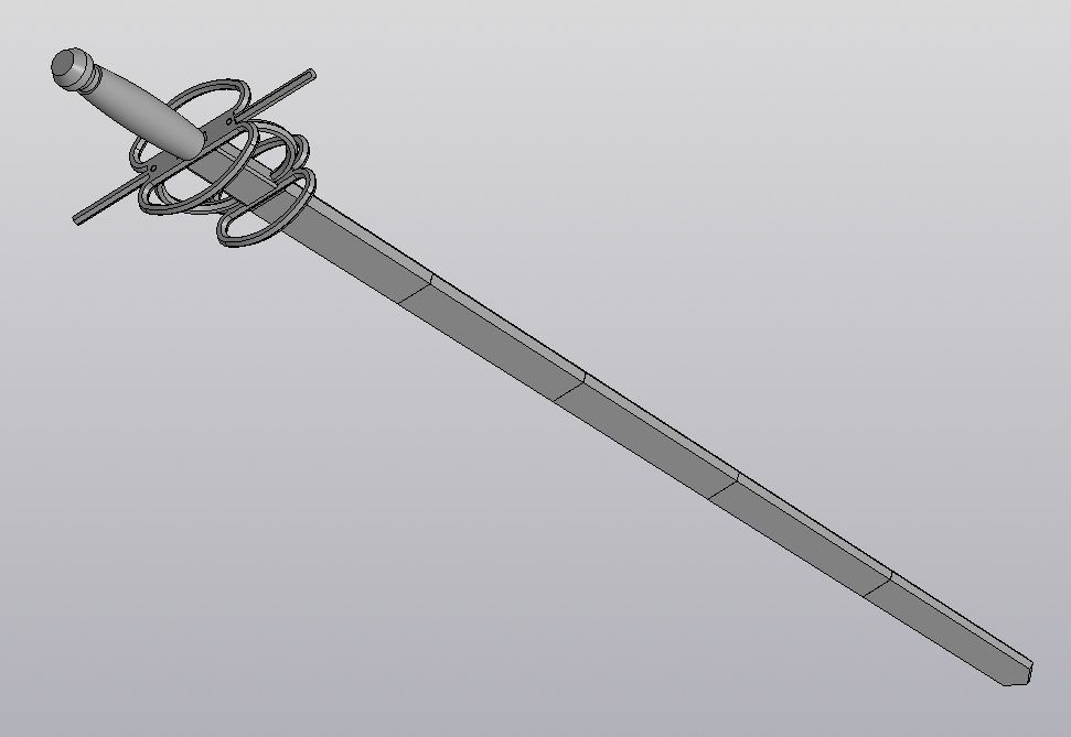 épée complexe garde jouets 3dprinting réplique cosplay lame swordwithacomplexguard Jeux Jeu accessoires 3D print model - Mito3D