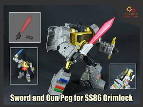 kılıç tabanca çivi transformatörler stüdyo dizi 86 Grimlock ss86 oyunlar oyuncaklar 3d print model - Mito3D