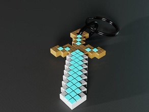 sword minecraft weapons pickaxe pixel army 3dprint printable axe 3d model gaming play items blender pixelated shovel games toys game accessories 3d print model - Mito3D