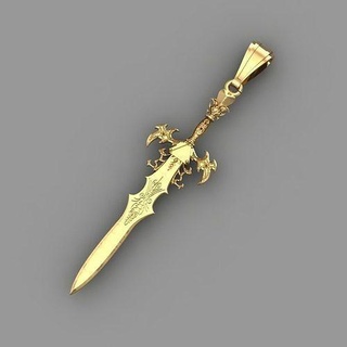 sword pendant gold silver printable pendants jewelry jewellery art jewel necklace antique ready magics sizes design partner 3d print model - Mito3D