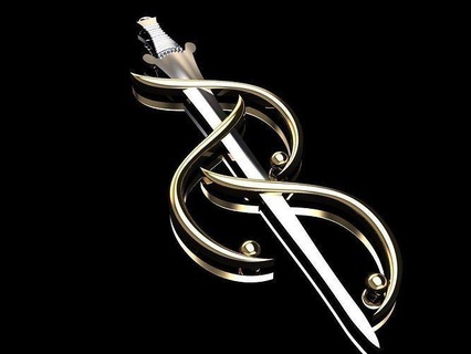 Schwert hängend Gold Schmuck 18k Messing Design Chrom Kunst Silber 22k Juwel Ring druckbar Kuwait arab Ultravision Ringe Anhänger Filigran 3d print model - Mito3D