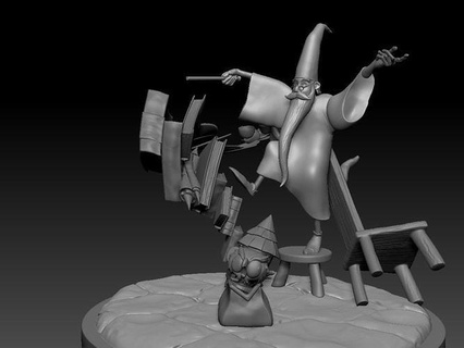kılıç taş Merlin şekil model büyü taşı alımlı merlinelencantador Disney arka cep Sanat heykeller 3d print model - Mito3D