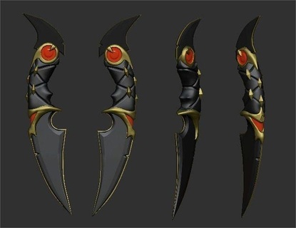 espada valorante juego agudo afilado daga guerrero fantasía arma Arte esculturas 3d print model - Mito3D