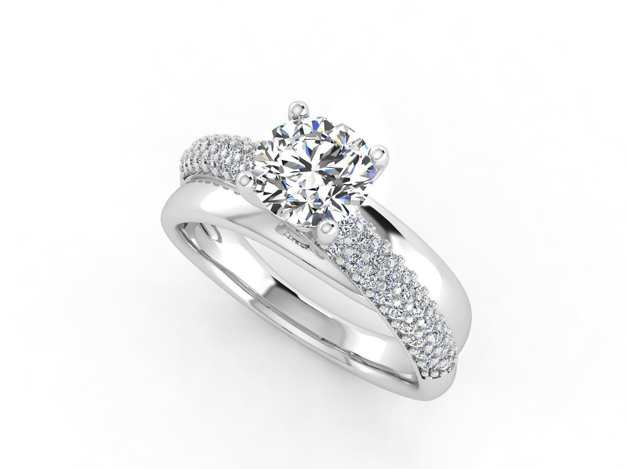 sy015 fidanzamento squillare impostato oro diamante nozze gioielleria anelli 3D print model - Mito3D