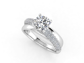 sy015 fidanzamento squillare impostato oro diamante nozze gioielleria anelli 3d print model - Mito3D