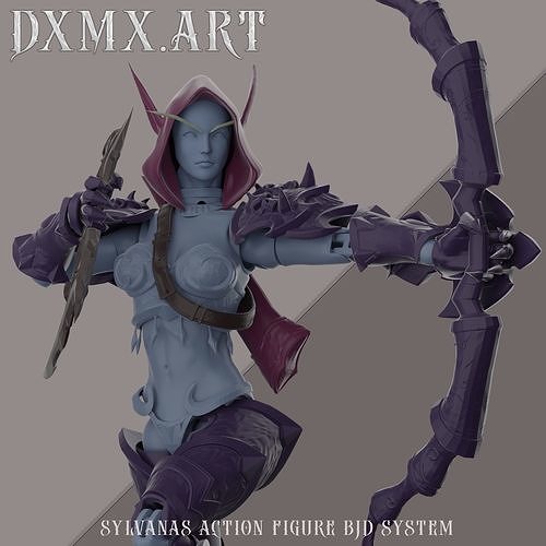 sylvanas azione figura bjd sistema stl file giocattolo giocattoli warcraft mondo gioco articolato mezco arte mcfarlane anime comico giocatore pc divertimento Giochi 3D print model - Mito3D