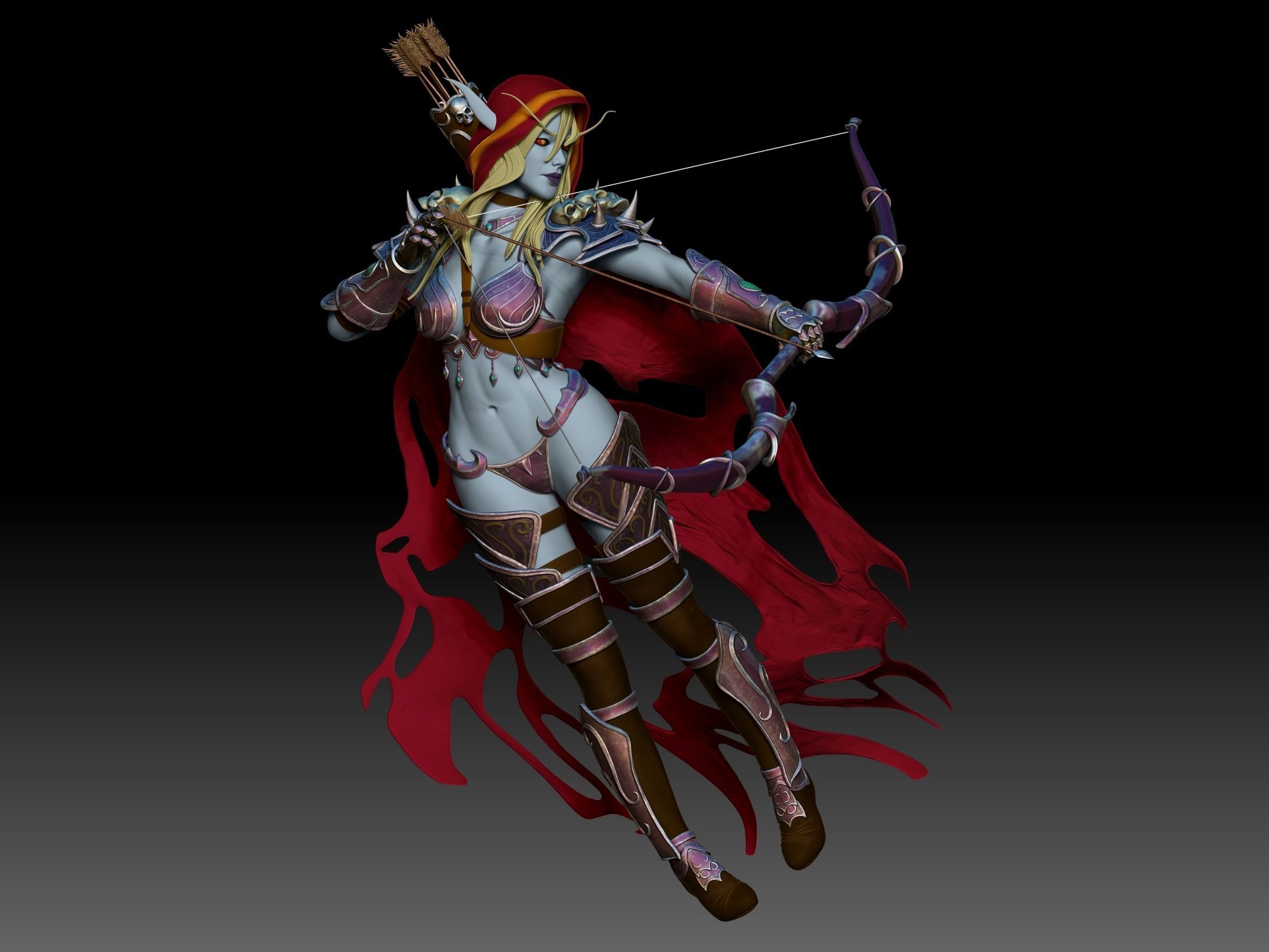 sylvanas modèle 3d impression femme corps anatomie guerrier chevalier jeu personnage 3dprint art sculptures mujer 2019 nuevo 3D print model - Mito3D