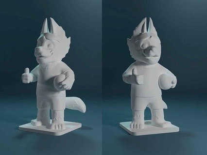 sembol Olimpiyat oyunlar 2018 Zabivaka Sochi basılı baskı Kurt Futbol Sanat heykeller 3d print model - Mito3D