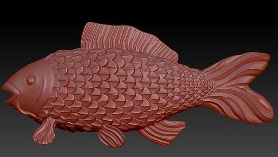 symétrie chep poisson poissons symétriques art animal sculpture sculptures 3d print model - Mito3D