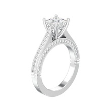 simmetrica classico solitario anello di diamanti 3d modello stampa gioielli gioiello diamante gemma solitaire moda accessorio carati stampabile fidanzamento matrimonio anelli 3d print model - Mito3D