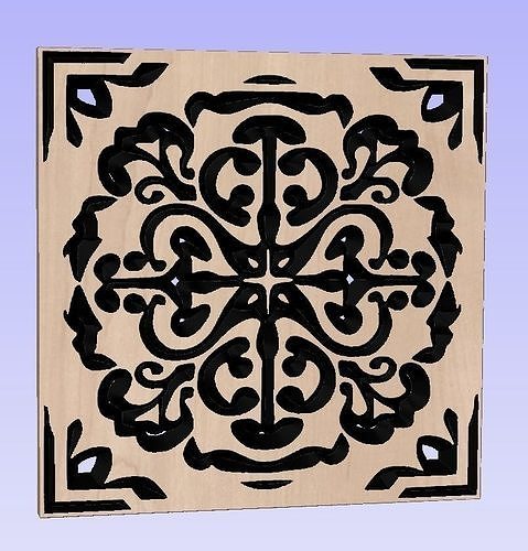 symmetrisch Ornament Schablone cnc Carving Laser Schnitt Dekoration Design Kunst aufwendig Muster abstrakt Textur Dekor Innere architektonisch Hobby DIY 3D print model - Mito3D