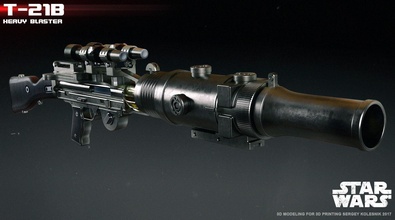 t-21b heavy blaster t 21b 21bblaster props replica cosplay rifle battlefront blasters starwars t21b targeting games toys 3d print model - Mito3D