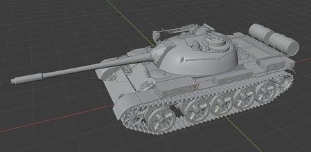 t 55 tanque modelo bricolaje diy miniaturas vehículo militar Ejército guerra maquinaria pasatiempo mbt t55 Soviético Rusia armadura urss 3d print model - Mito3D