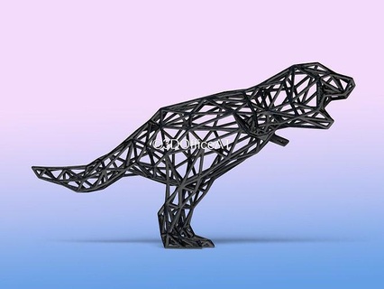 t-rex - wire art 3d printing resin printer rex home decor modern printed statue sculpture dinosaur ethereal sophisticated intricate design fearsome house 3d print model - Mito3D
