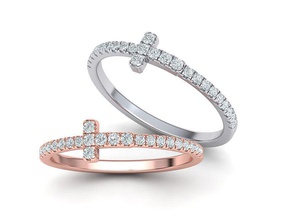 t ring francês pavimentar configuração anel 3dmodel joalheria banda Tiffany noivado EUA Canadá França diamante 3d diamantes 3d print model - Mito3D