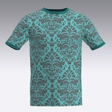 t-shirt teal damask t shirt design fashion clo3d pattern shoes 3d print model - Mito3D