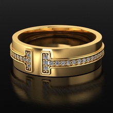 t-style pave diamond ring jewelry tiffany eternity fashion gold rings 3d print model - Mito3D