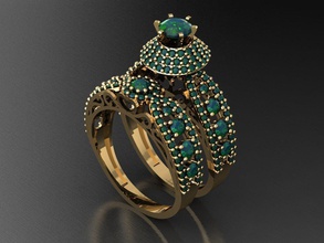 t0124 diamante solitario anillo gemas joyería joya Moda oro diseño plata elegante brillante collar pulsera arete colgante pendiente zafiro mujer anillos Boda 3d print model - Mito3D