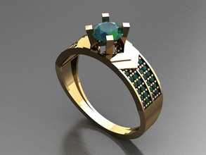 t031 diamante solitario anillo gemas joyería joya Moda oro diseño plata lujo elegante brillante collar pulsera arete colgante pendiente zafiro mujer anillos Boda 3d print model - Mito3D