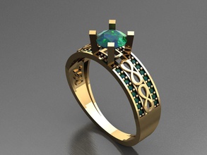 t033 diamante solitario anillo gemas joyería joya Moda oro diseño plata lujo elegante brillante collar pulsera arete colgante pendiente zafiro mujer anillos Boda 3d print model - Mito3D