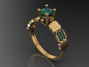 t036 diamante solitario anillo gemas joyería joya Moda oro diseño plata lujo elegante brillante collar pulsera arete colgante pendiente zafiro mujer anillos Boda 3d print model - Mito3D
