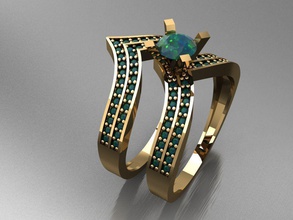 t042 diamante solitario anillo gemas joyería joya Moda oro diseño plata lujo elegante brillante collar pulsera arete colgante pendiente zafiro mujer anillos Boda 3d print model - Mito3D