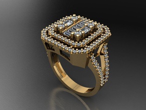 t085 diamante solitario anillo gemas joyería joya Moda oro diseño plata lujo elegante brillante collar pulsera arete colgante pendiente zafiro mujer anillos entrometido 3d print model - Mito3D