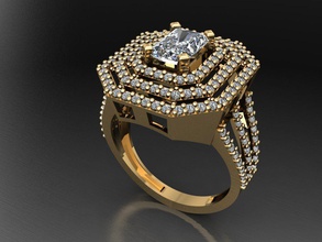 t091 diamante solitario anillo gemas joyería joya Moda oro diseño plata lujo elegante brillante collar pulsera arete colgante pendiente zafiro mujer anillos Boda 3d print model - Mito3D